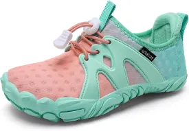 WateLves Toddler/Little/Big/Kid Water Shoes Wide Barefoot Aqua Athletic Sneakers Girls Boys Hiking Beach Swim Fast Dry Shoes Built-in Heel Grips