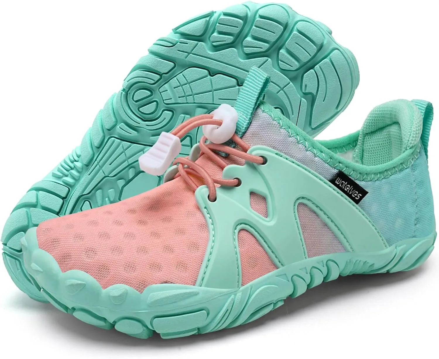 WateLves Toddler/Little/Big/Kid Water Shoes Wide Barefoot Aqua Athletic Sneakers Girls Boys Hiking Beach Swim Fast Dry Shoes Built-in Heel Grips
