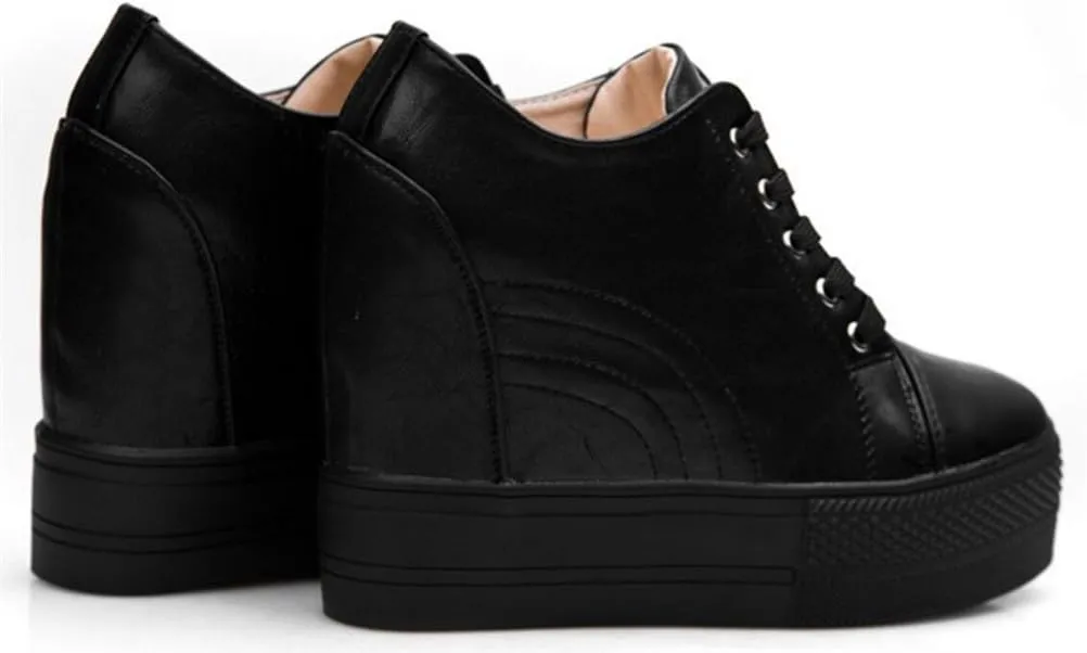 Women Wedges Sneakers with Hidden Heel Ankle High Platform Walking Shoes Fashion Bride Wedding Shoes