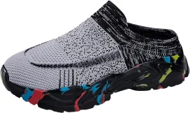 Womens Backless Sneakers Mesh Slip-on Mule Shoes Womens Running Shoes Wide Dress Casual Shoes Fashion Sneakers Waterproof Tennis Shoe Cross Trainer Shoe