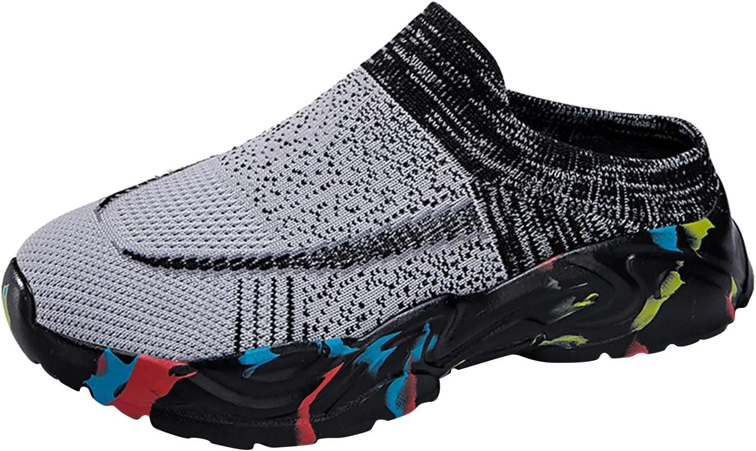 Womens Backless Sneakers Mesh Slip-on Mule Shoes Womens Running Shoes Wide Dress Casual Shoes Fashion Sneakers Waterproof Tennis Shoe Cross Trainer Shoe