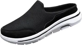 Womens Backless Sneakers Mesh Slip-on Mule Shoes Womens Running Shoes Wide Dress Casual Shoes Fashion Sneakers Waterproof Tennis Shoe Cross Trainer Shoe