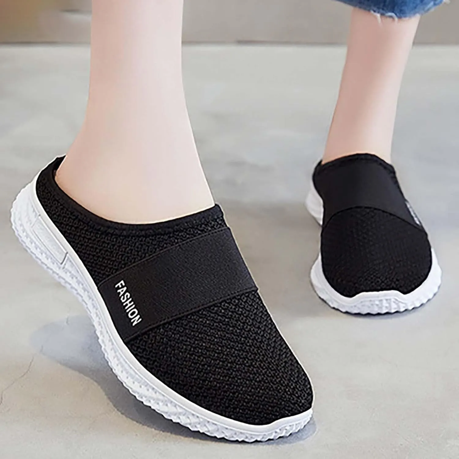 Womens Breathable Mesh Walking Mules Sneakers Non Slip Work Shoes Women Walking Ladies Casual Shoes Fashion Sneakers 2025 White Tennis Shoe White Loafers