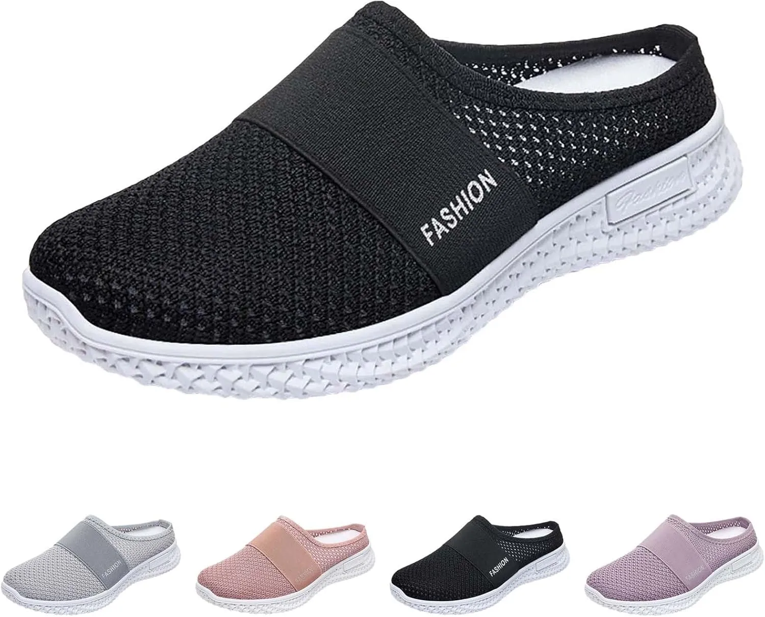 Womens Breathable Mesh Walking Mules Sneakers Non Slip Work Shoes Women Walking Ladies Casual Shoes Fashion Sneakers 2025 White Tennis Shoe White Loafers