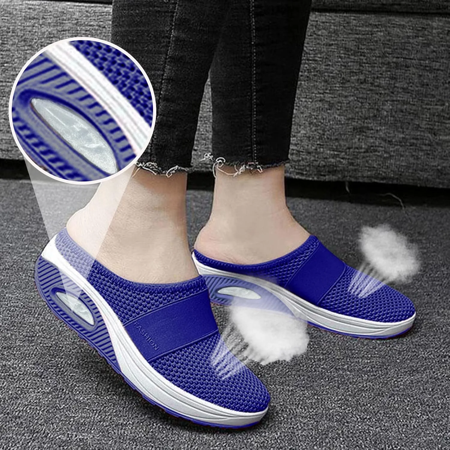 Womens Breathable Mesh Walking Mules Sneakers Non Slip Work Shoes Women Walking Ladies Casual Shoes Fashion Sneakers 2025 White Tennis Shoe White Loafers