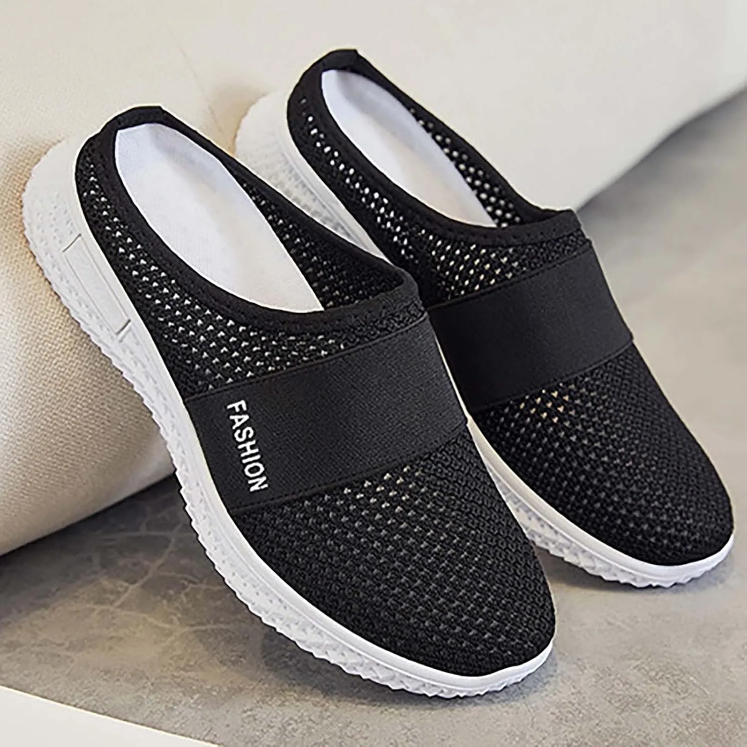 Womens Breathable Mesh Walking Mules Sneakers Non Slip Work Shoes Women Walking Ladies Casual Shoes Fashion Sneakers 2025 White Tennis Shoe White Loafers