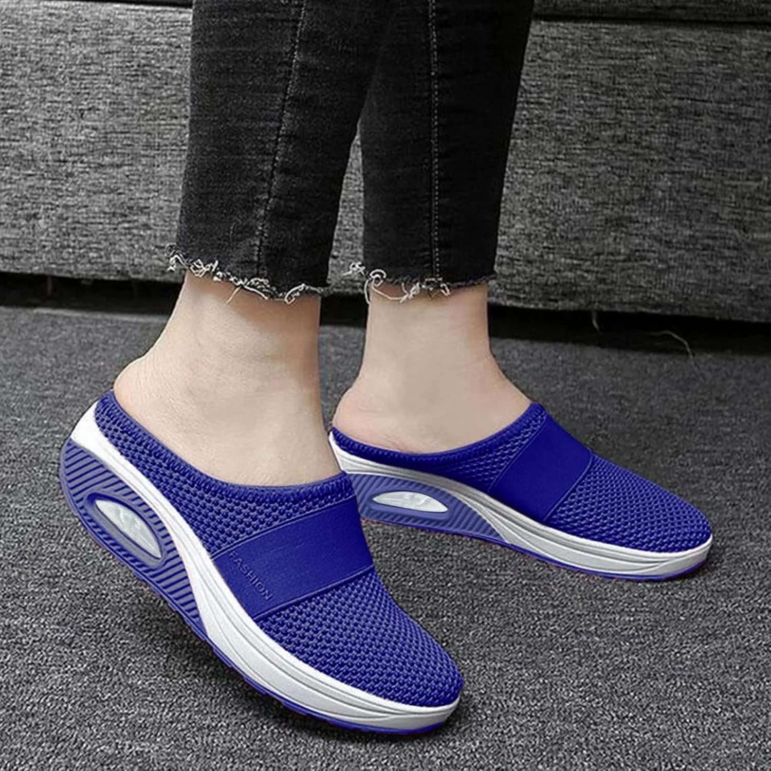 Womens Breathable Mesh Walking Mules Sneakers Non Slip Work Shoes Women Walking Ladies Casual Shoes Fashion Sneakers 2025 White Tennis Shoe White Loafers