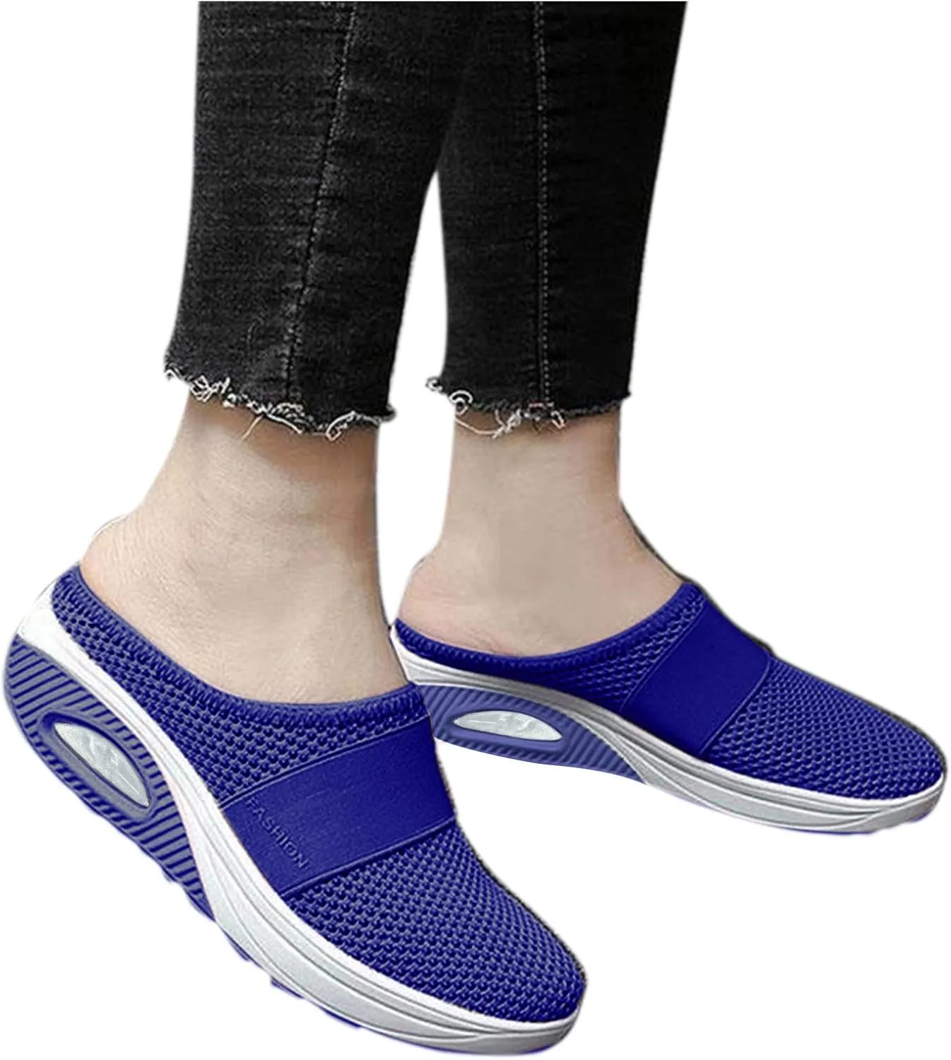 Womens Breathable Mesh Walking Mules Sneakers Non Slip Work Shoes Women Walking Ladies Casual Shoes Fashion Sneakers 2025 White Tennis Shoe White Loafers