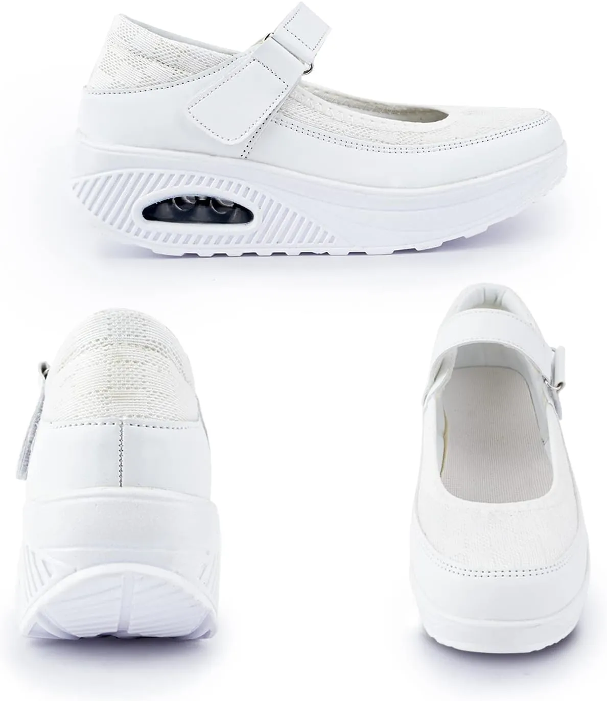 Womens Mesh Walking Shoes Working Nurse Shoes Non-Slip Adjustable Breathable Wedges Slip-on Mary Janes Sneaker Fitness Casual Nursing Orthotic Arthritis,Diabetes,Plantar Fasciitis,Lightweight Shoes