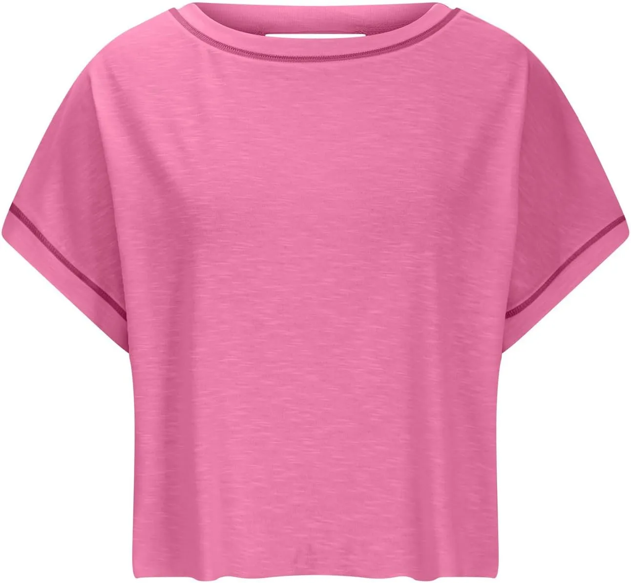 Womens Open Back Workout Tops Short Sleeve Y2k Yoga Shirts Athletic Gym Slouchy Crop Top Casual Backless Running Tees