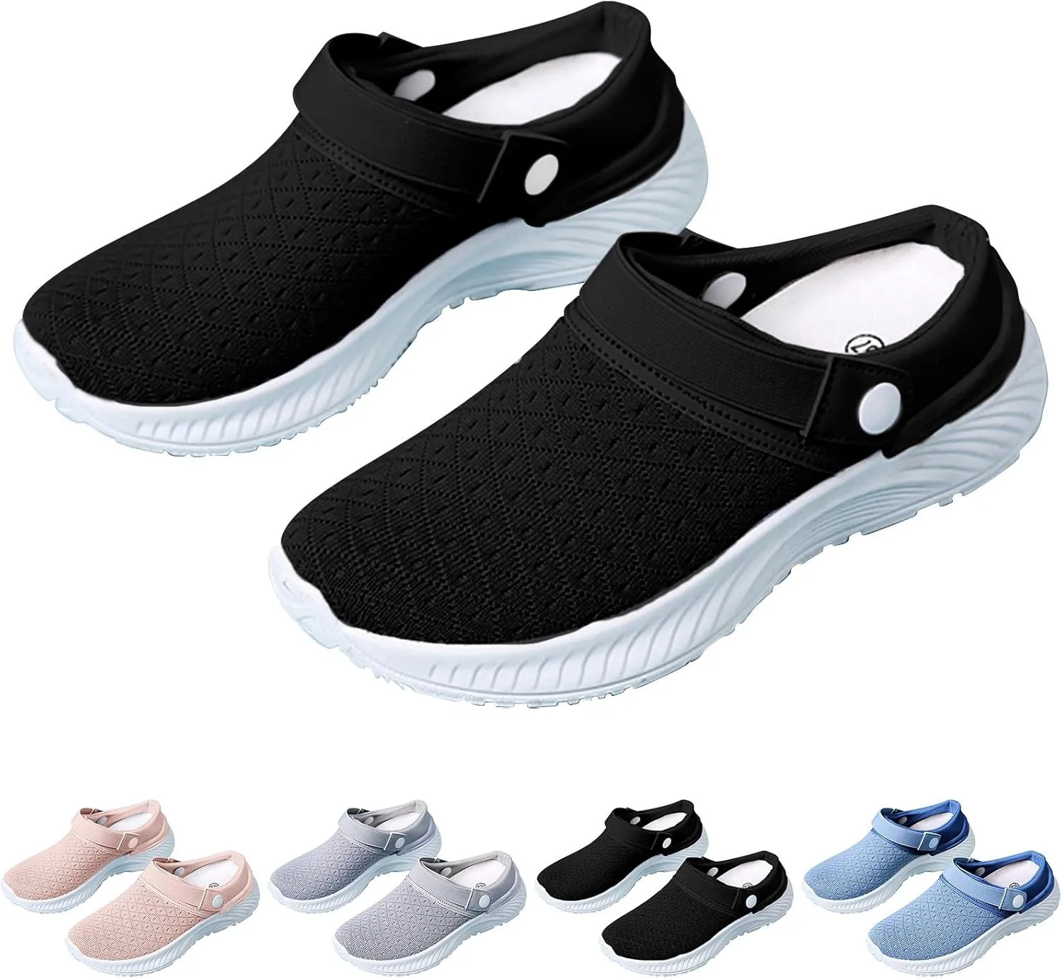 Women's Slip-on Mule Sneakers Lightweight Slip On Shoes Women Wide Width Men Casual Shoes Men's Fashion Sneakers Black Tennis Shoe Trainers Shoe