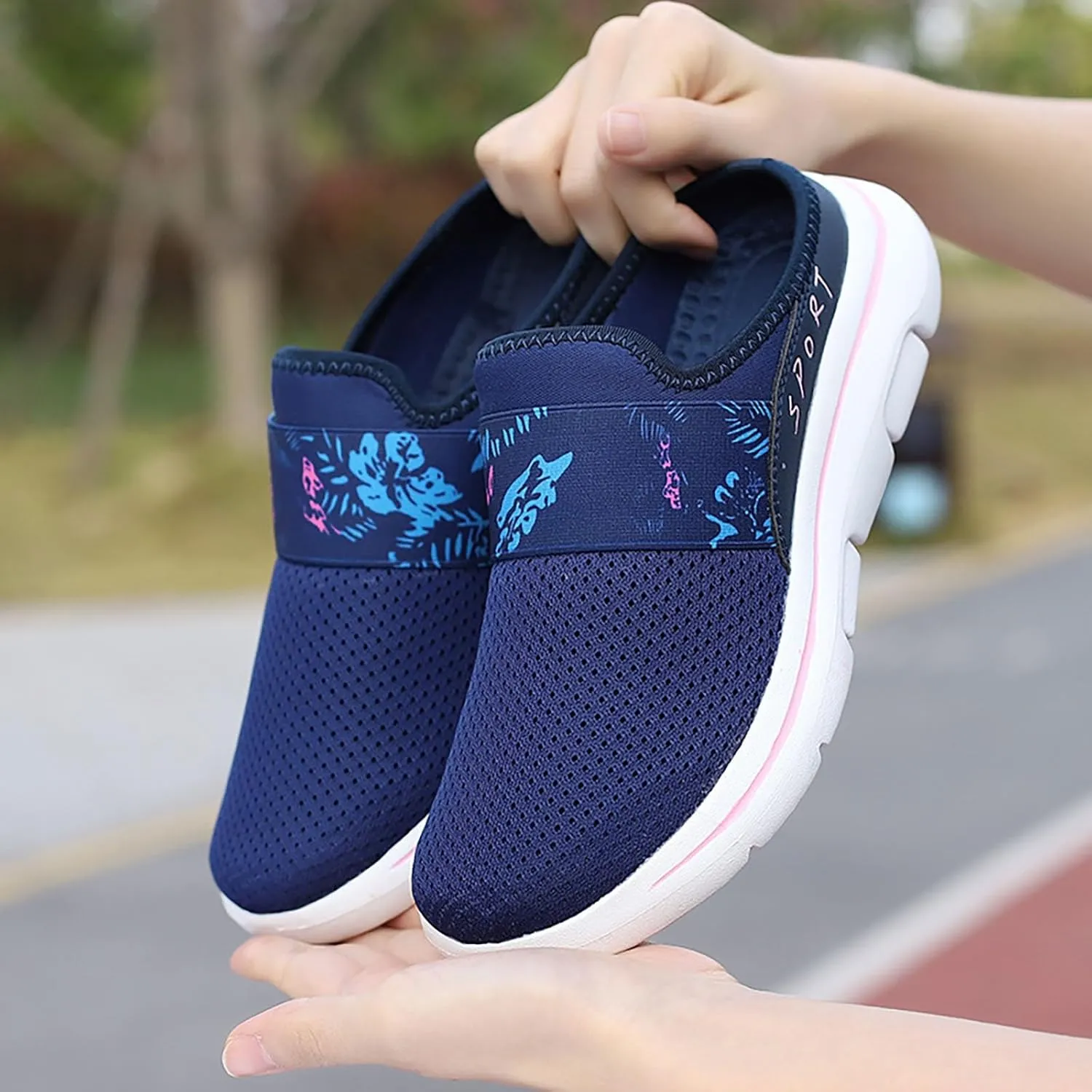 Women's Slip-on Mule Sneakers Lightweight Slip On Shoes Women Wide Width Men Casual Shoes Men's Fashion Sneakers Black Tennis Shoe Trainers Shoe