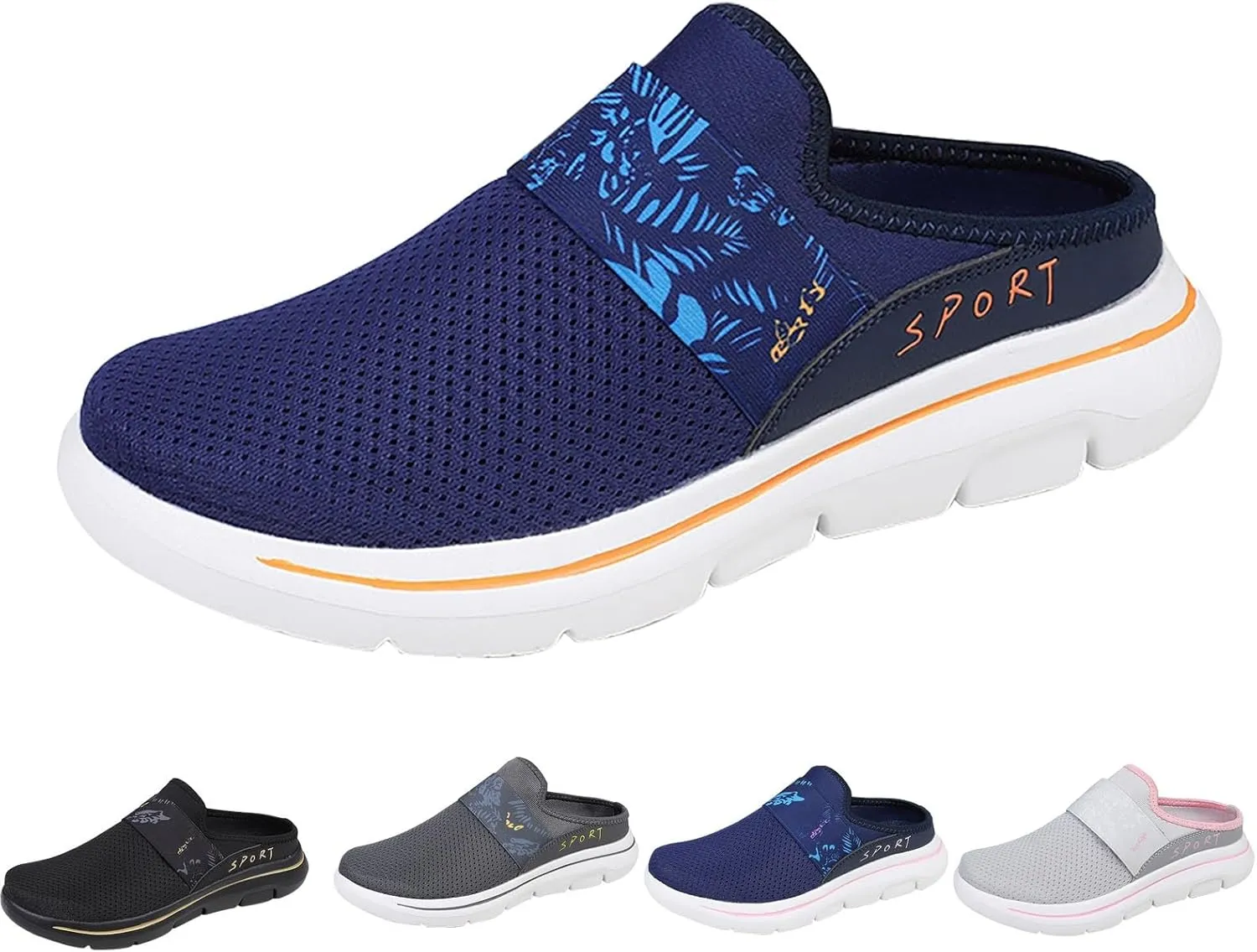 Women's Slip-on Mule Sneakers Lightweight Slip On Shoes Women Wide Width Men Casual Shoes Men's Fashion Sneakers Black Tennis Shoe Trainers Shoe