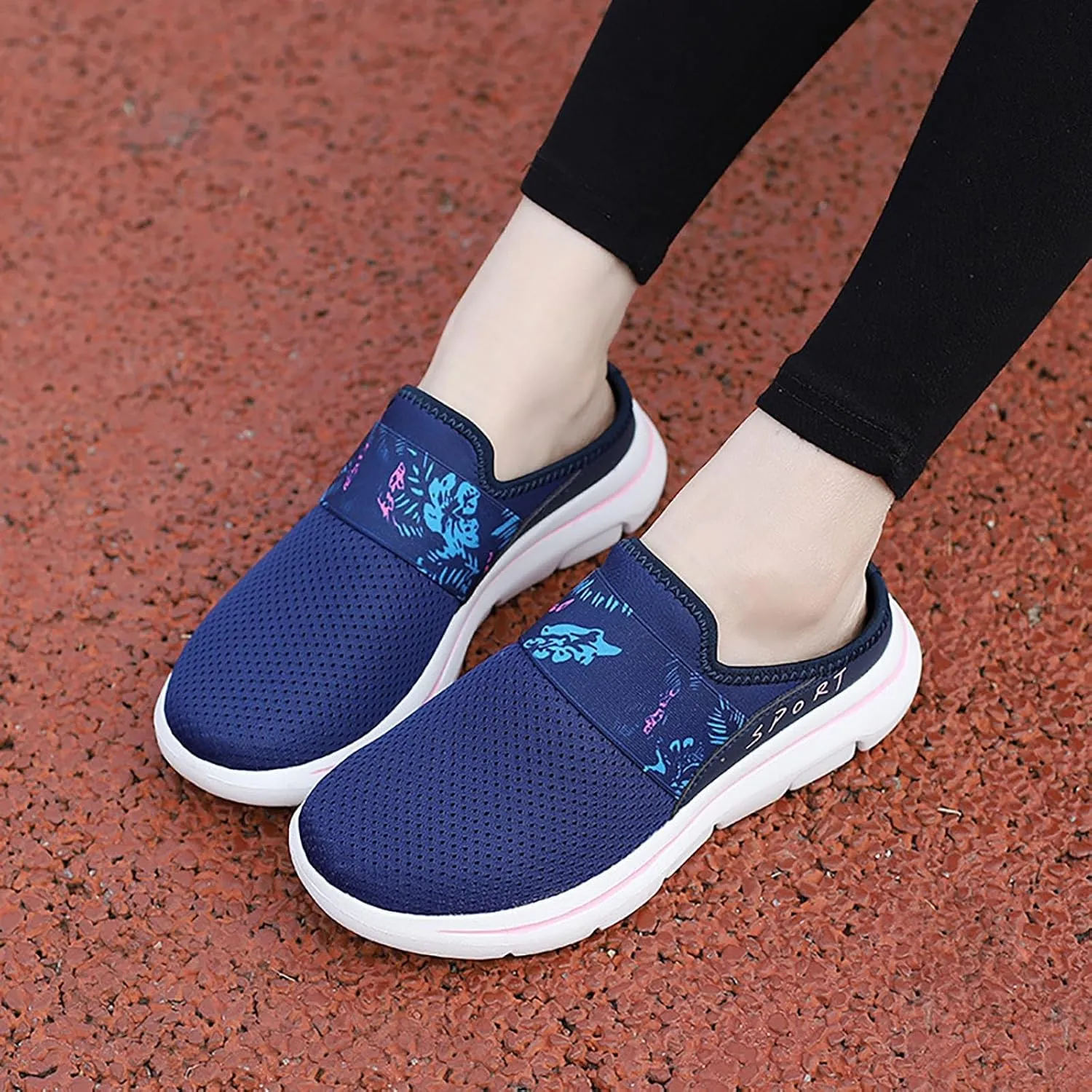 Women's Slip-on Mule Sneakers Lightweight Slip On Shoes Women Wide Width Men Casual Shoes Men's Fashion Sneakers Black Tennis Shoe Trainers Shoe