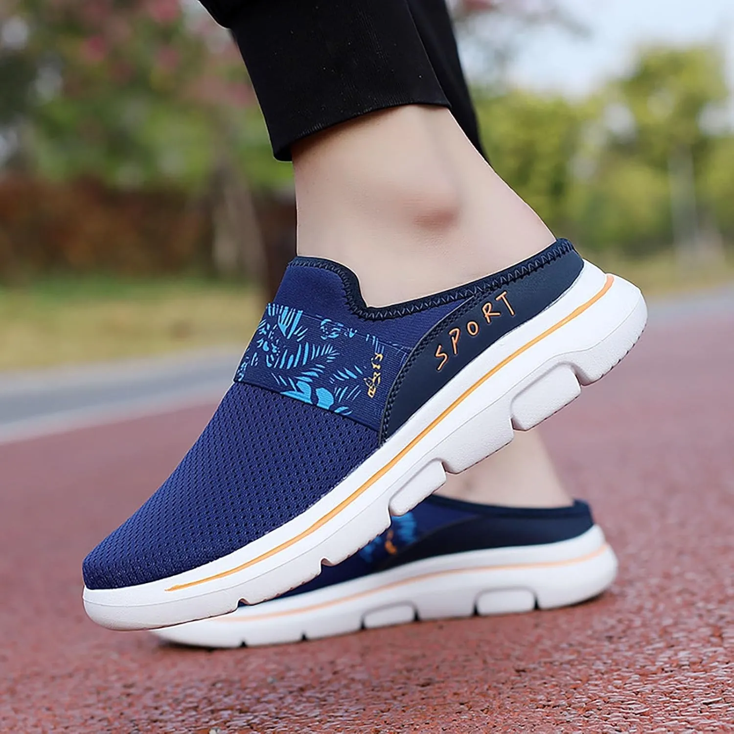 Women's Slip-on Mule Sneakers Lightweight Slip On Shoes Women Wide Width Men Casual Shoes Men's Fashion Sneakers Black Tennis Shoe Trainers Shoe