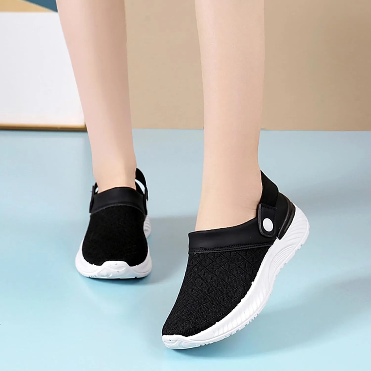 Women's Slip-on Mule Sneakers Lightweight Slip On Shoes Women Wide Width Men Casual Shoes Men's Fashion Sneakers Black Tennis Shoe Trainers Shoe
