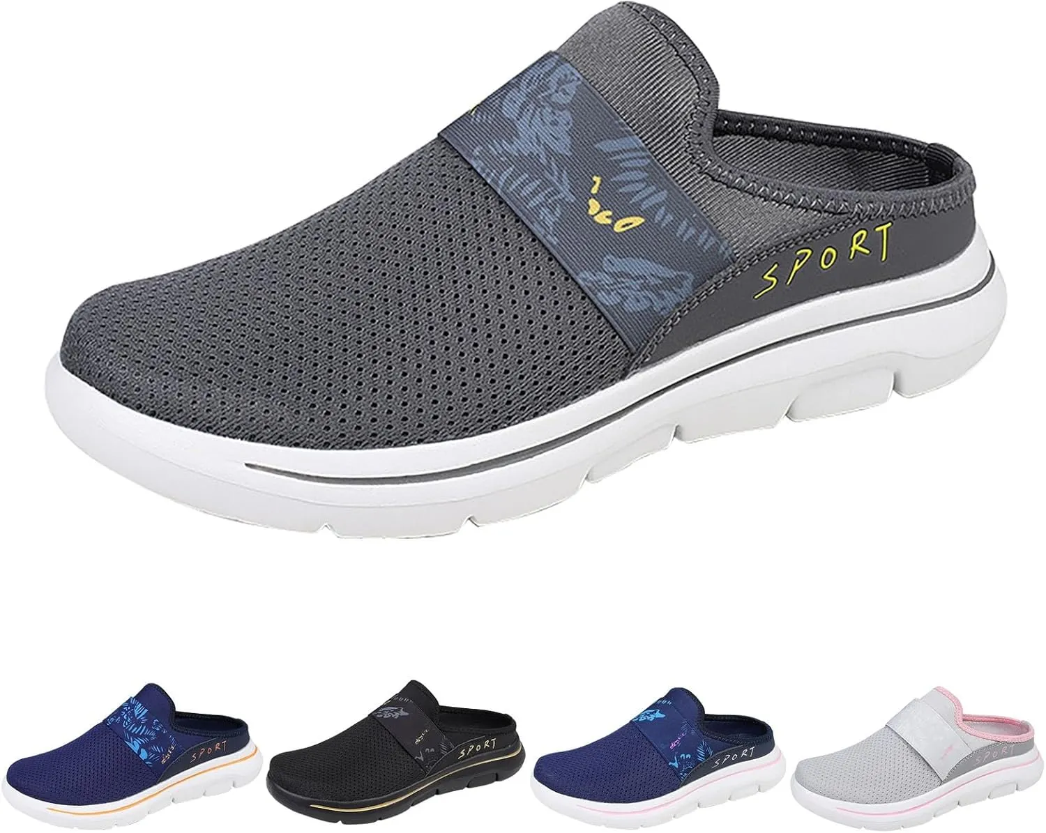 Women's Slip-on Mule Sneakers Lightweight Slip On Shoes Women Wide Width Men Casual Shoes Men's Fashion Sneakers Black Tennis Shoe Trainers Shoe