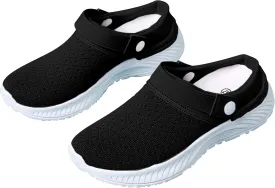 Women's Slip-on Mule Sneakers Lightweight Slip On Shoes Women Wide Width Men Casual Shoes Men's Fashion Sneakers Black Tennis Shoe Trainers Shoe