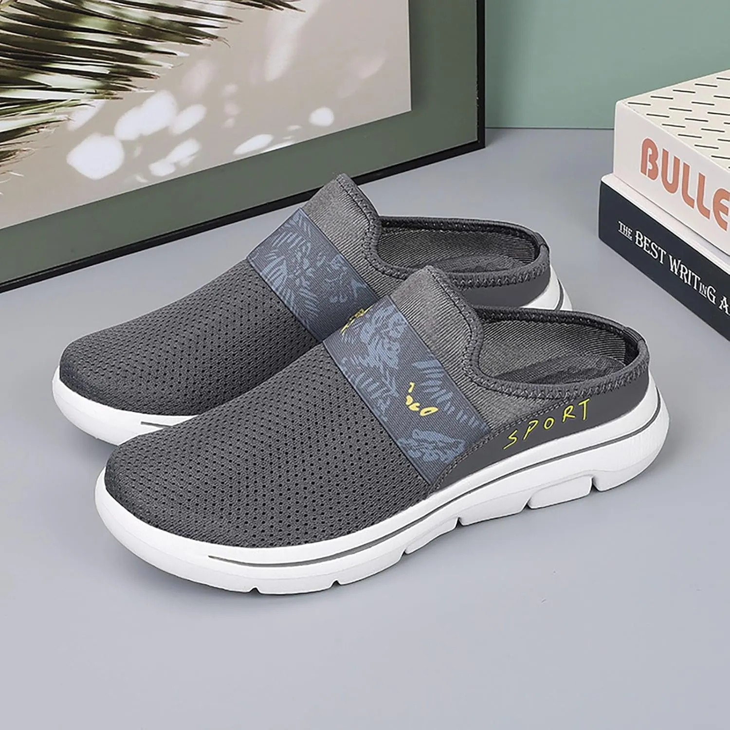 Women's Slip-on Mule Sneakers Lightweight Slip On Shoes Women Wide Width Men Casual Shoes Men's Fashion Sneakers Black Tennis Shoe Trainers Shoe