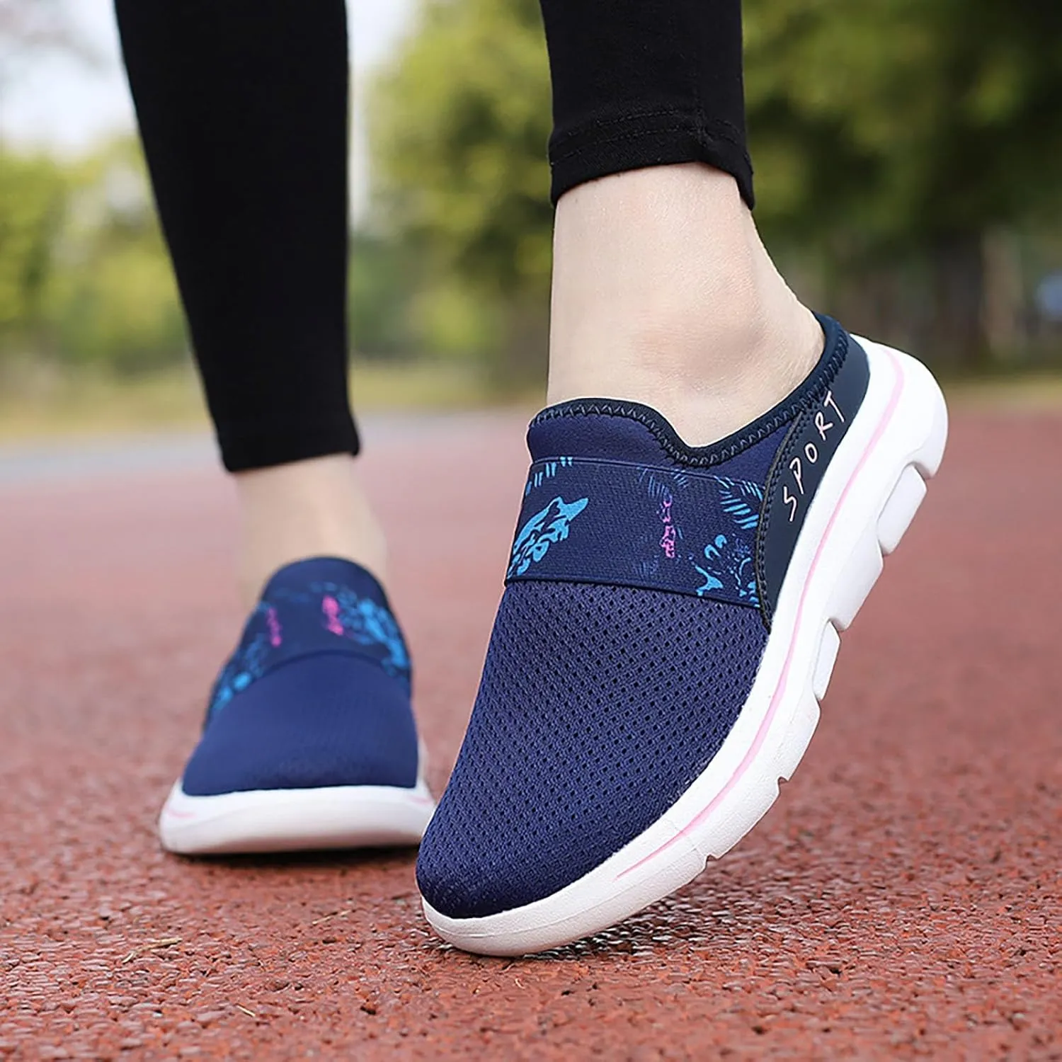 Women's Slip-on Mule Sneakers Lightweight Slip On Shoes Women Wide Width Men Casual Shoes Men's Fashion Sneakers Black Tennis Shoe Trainers Shoe