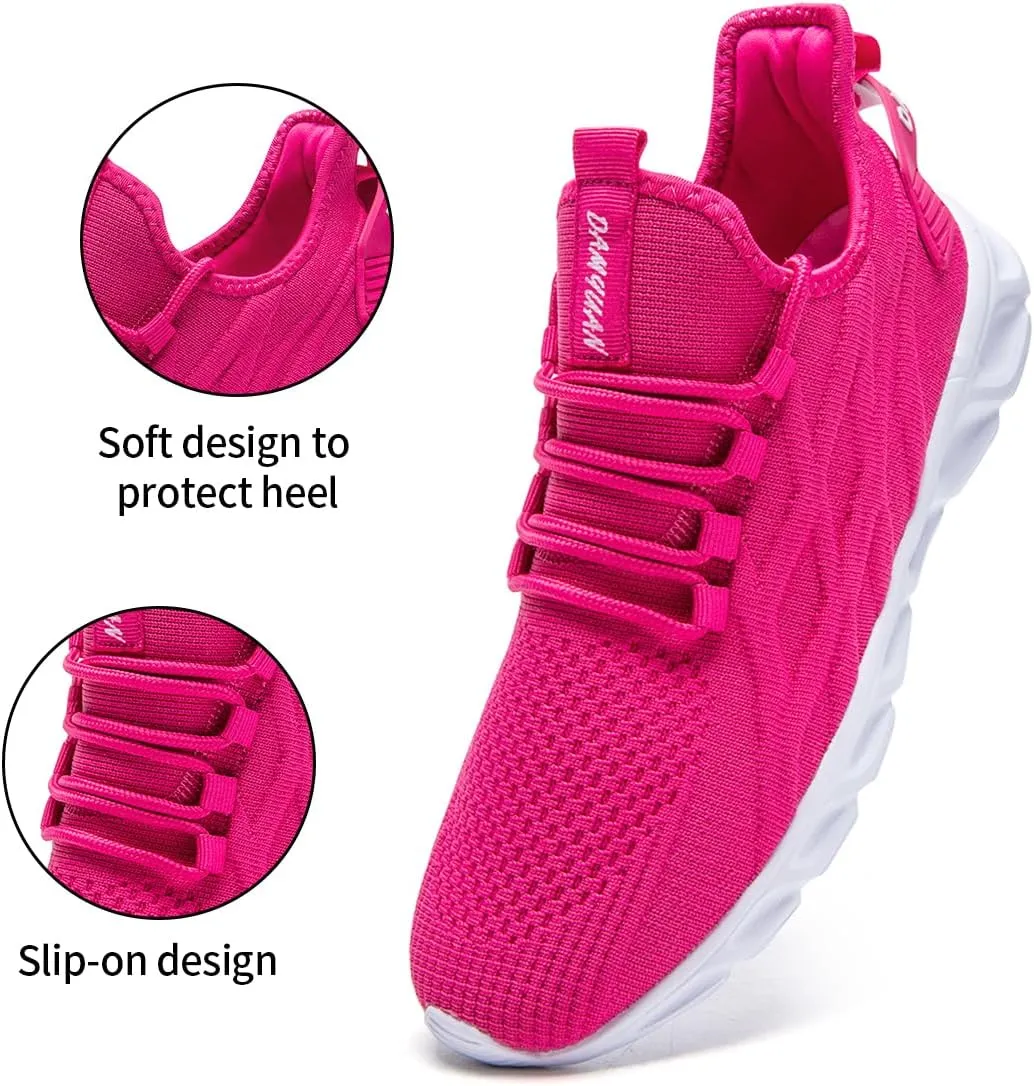 Womens Slip On Sneakers Tennis Shoes Running Sport Workout Walking Fashion Casual