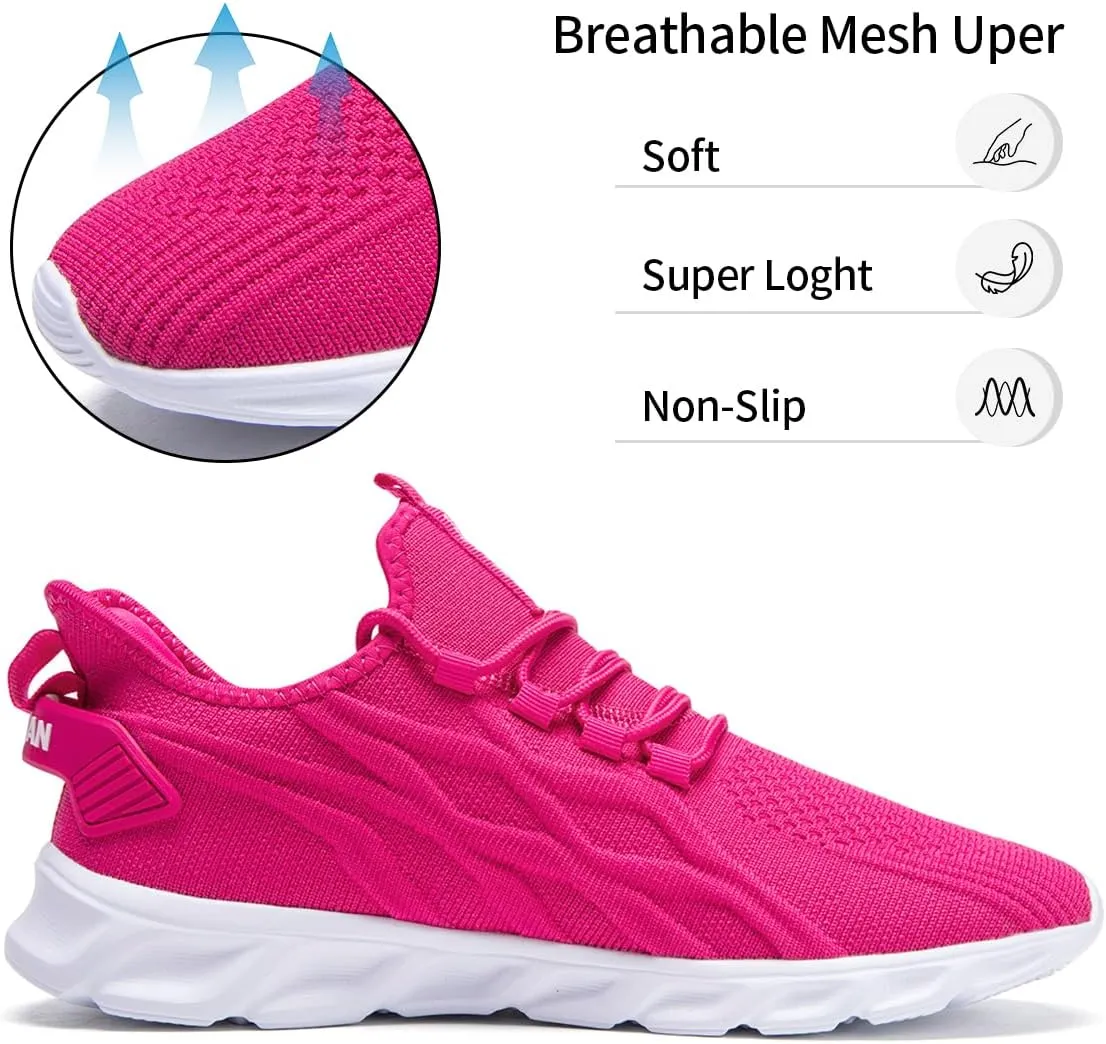 Womens Slip On Sneakers Tennis Shoes Running Sport Workout Walking Fashion Casual