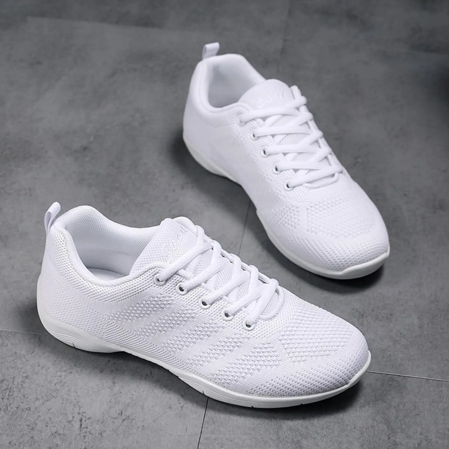 yamerbo Cheer Shoes for Youth Girls, White Varsity Cheerleading Shoes for Women, Breathable and Lightweight Dance Athletic Flats, Women Competition Training Tennis Sneaker Shoes -White 1
