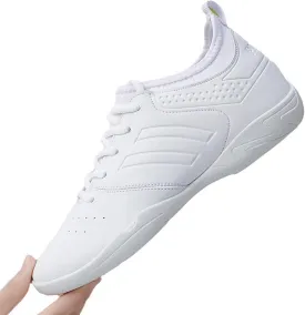 yamerbo Cheer Shoes for Youth Girls, White Varsity Cheerleading Shoes for Women, Breathable and Lightweight Dance Athletic Flats, Women Competition Training Tennis Sneaker Shoes -White 1