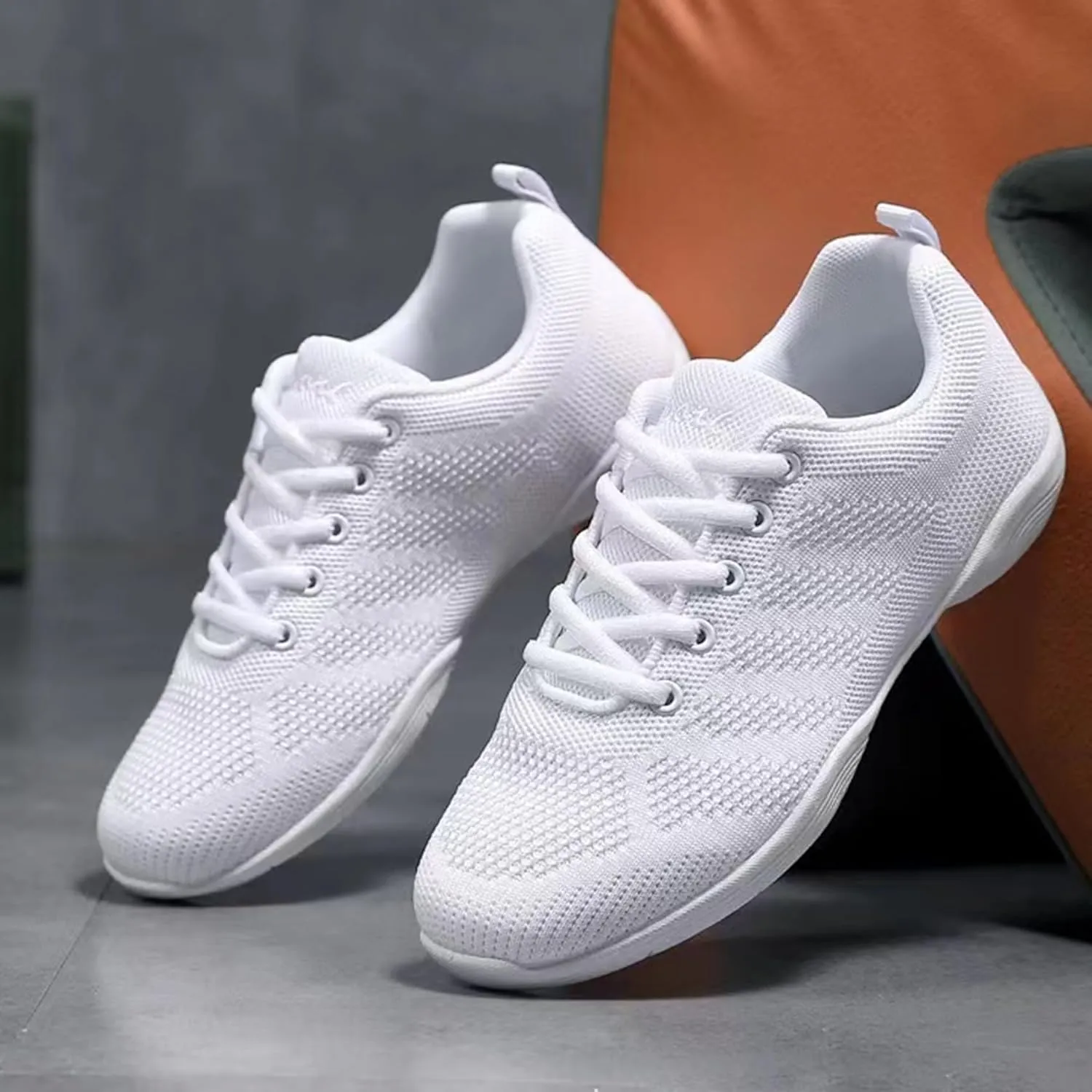 yamerbo Cheer Shoes for Youth Girls, White Varsity Cheerleading Shoes for Women, Breathable and Lightweight Dance Athletic Flats, Women Competition Training Tennis Sneaker Shoes -White 1