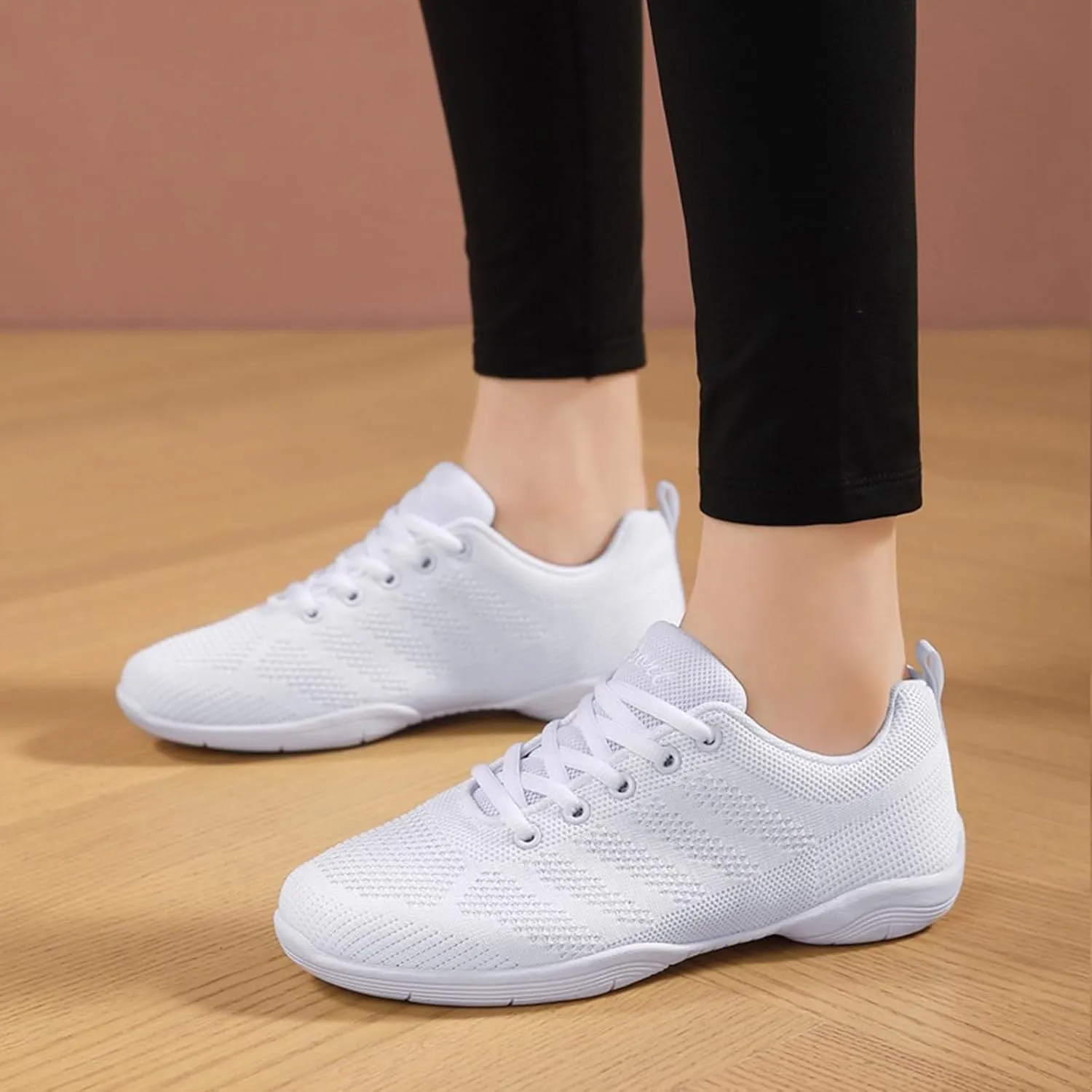 yamerbo Cheer Shoes for Youth Girls, White Varsity Cheerleading Shoes for Women, Breathable and Lightweight Dance Athletic Flats, Women Competition Training Tennis Sneaker Shoes -White 1