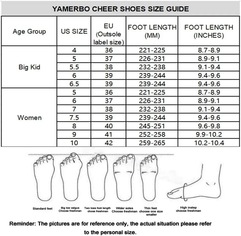 yamerbo Cheer Shoes for Youth Girls, White Varsity Cheerleading Shoes for Women, Breathable and Lightweight Dance Athletic Flats, Women Competition Training Tennis Sneaker Shoes -White 1