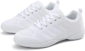yamerbo Cheer Shoes for Youth Girls, White Varsity Cheerleading Shoes for Women, Breathable and Lightweight Dance Athletic Flats, Women Competition Training Tennis Sneaker Shoes -White 1
